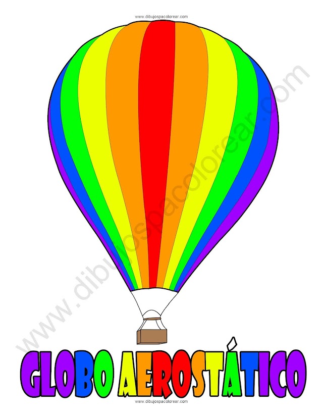 Globo Aerostático dibujo a color y para colorear