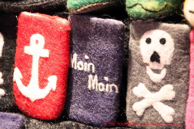 Felt covers Moin Moin Christmas Market Spitalerstrasse  Hamburg German