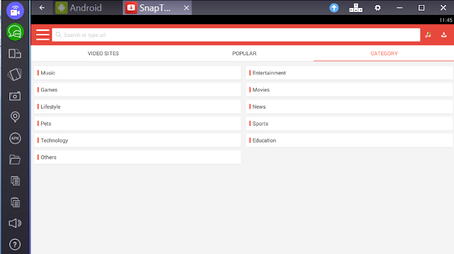 snaptube for pc windows category