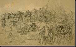 Sketch of Barlow's men seizing Confederate works