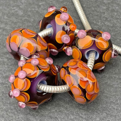 Handmade lampwork glass big hole beads by Laura Sparling