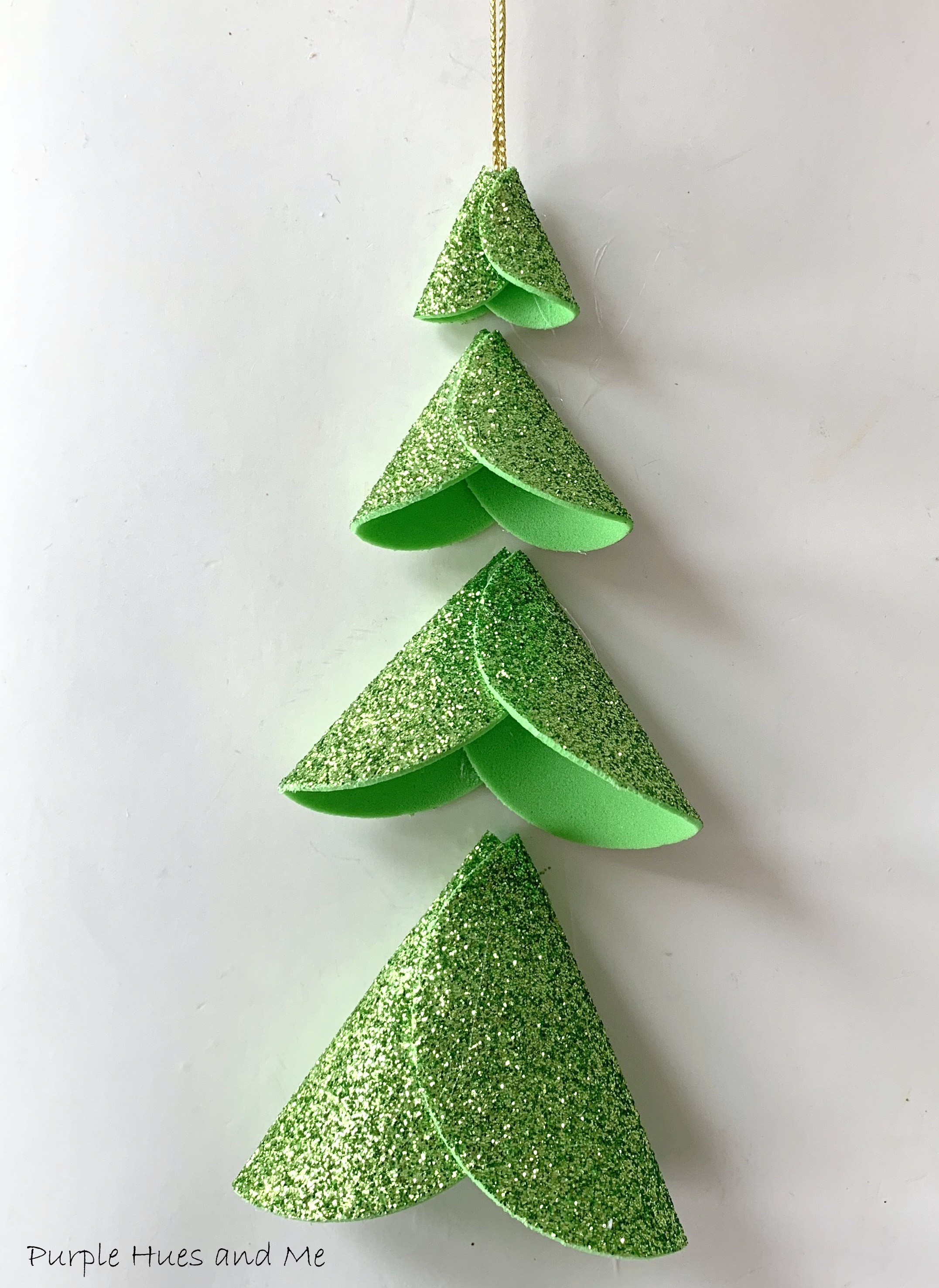 DIY How to make Christmas Tree with Glitter Foam Sheet, Christmas Tree
