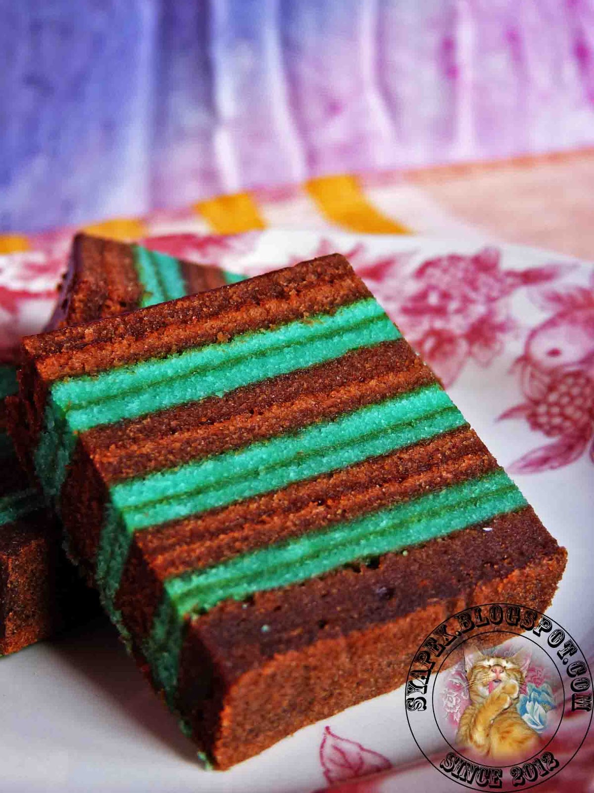 Syapex kitchen: Kek Lapis Chocolate Peppermint