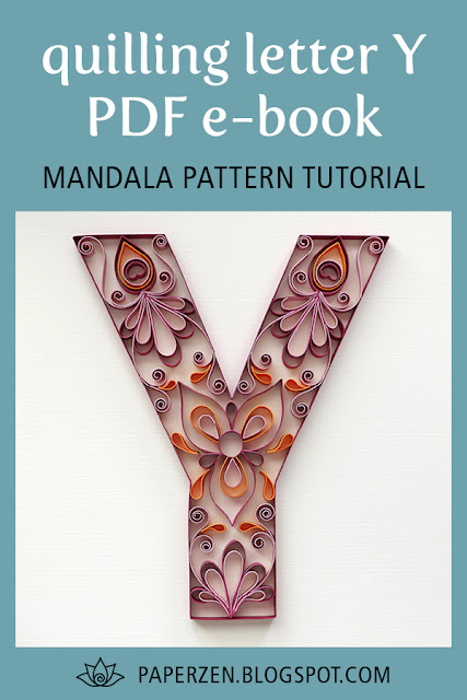 quilling letter y mandala pattern tutorial