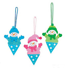 Snowman craft kit for Girl Scout winter meetings and class winter parties.