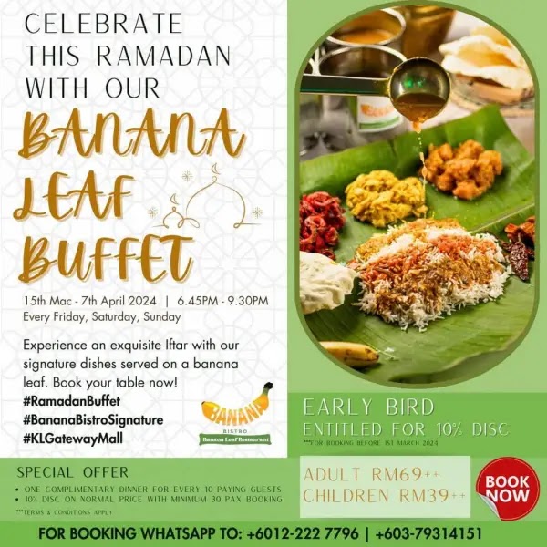Poster Buffet Ramadhan 2024 di Banana Bistro Signature KL Gateaway Mall