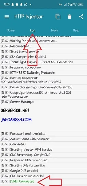 Http injector - VPN connected