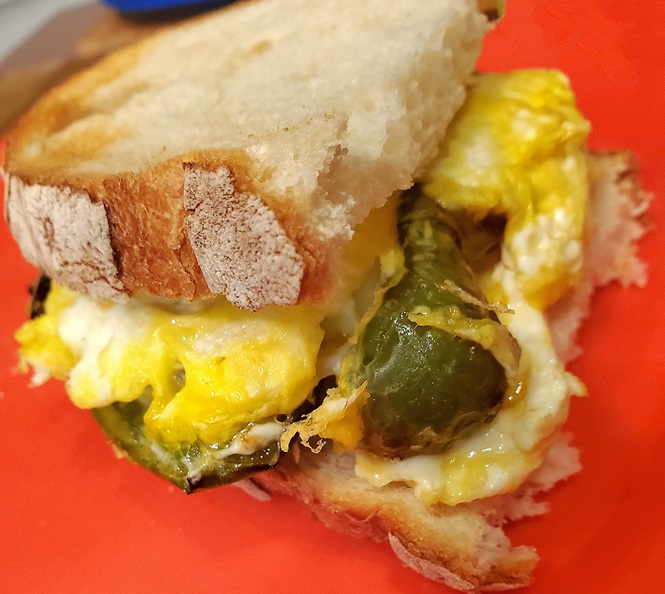 peppers and egg sandwich