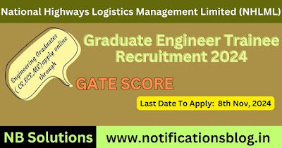 NHLML Graduate Engineer Trainee Recruitment 2024, Apply Online Through GATE Score