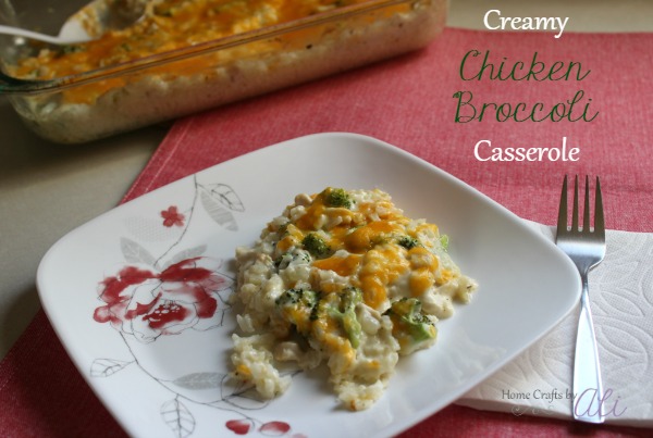 creamy chicken broccoli casserole dished up