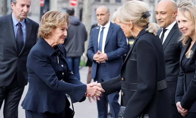 Queen Sonja of Norway and French First Lady Brigitte Macron attended the opening of Anna-Eva Bergman exhibition