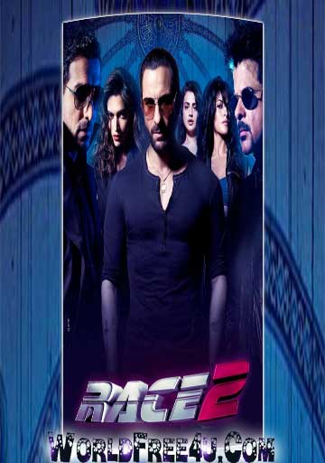 Poster Of Bollywood Movie Race 2 (2013) 300MB Compressed Small Size Pc Movie Free Download worldfree4u.com
