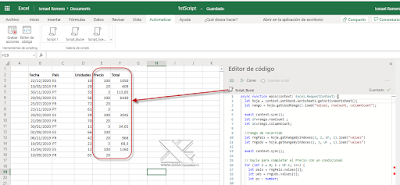 Office Scripts: mi primer script