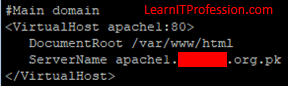 configuration of apache web server virtual hosts on centos 8