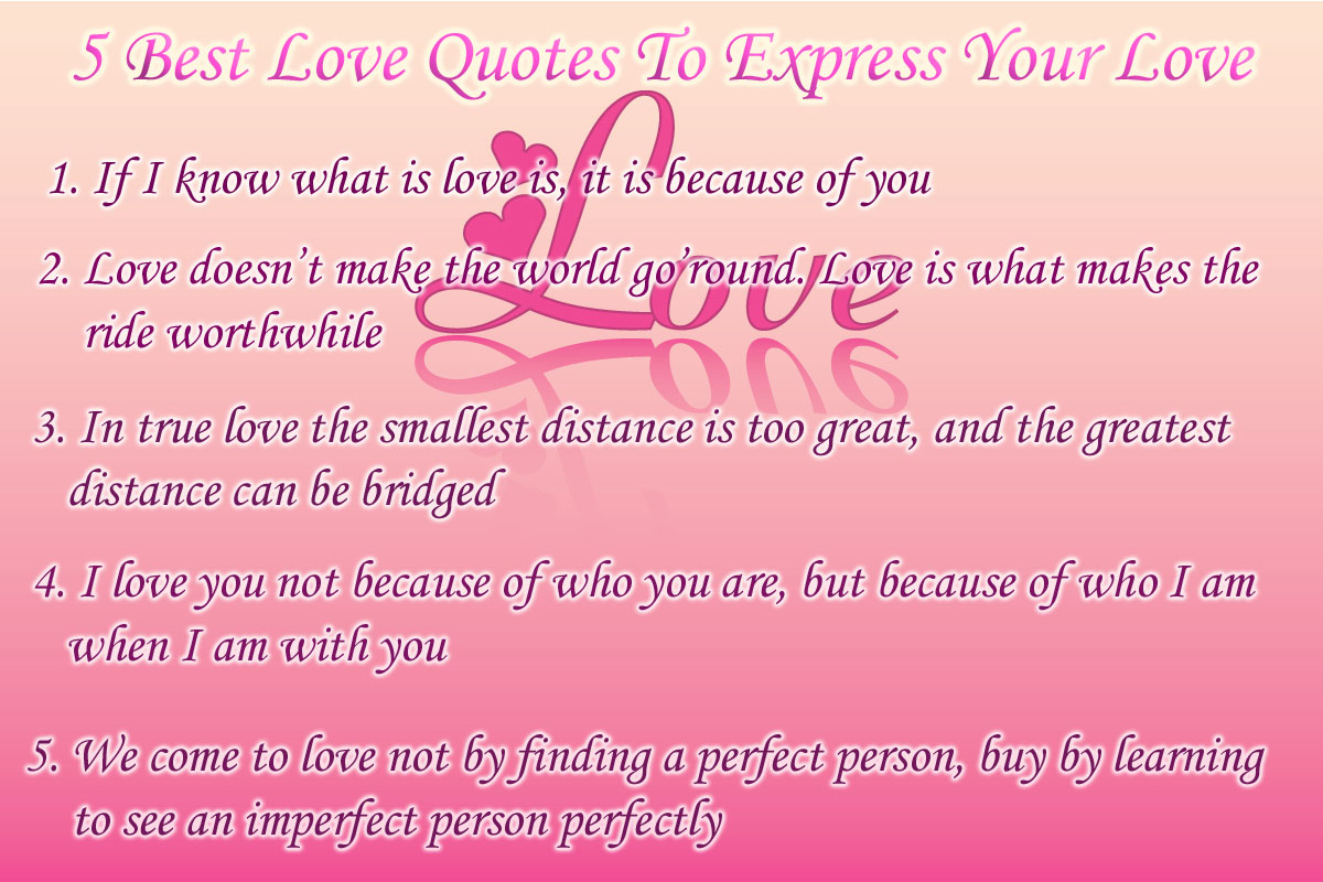 Love U: 5 Best Love Quotes To Express Your Love