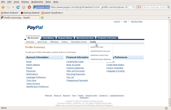 Cara Ganti Password Paypal