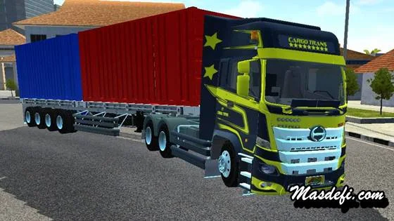 mod truck hino 500 trailer 4axle peti kemas