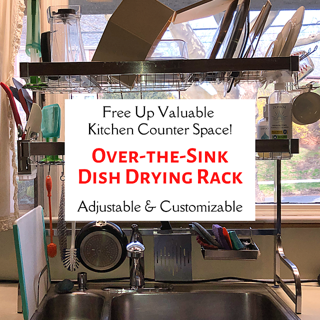 Free Up Valuable Kitchen Counter Space! Over-the-Sink Dish Drying Rack - Adjustable & Customizable