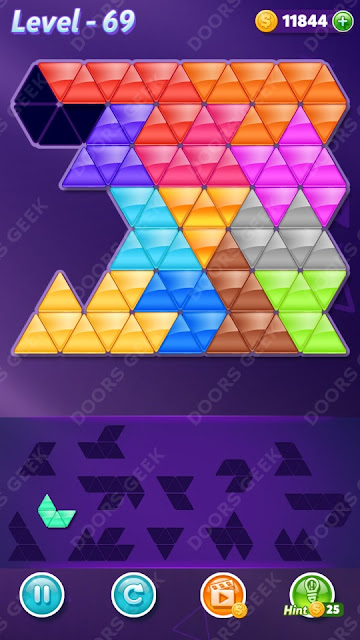 Block! Triangle Puzzle Champion Level 69 Solution, Cheats, Walkthrough for Android, iPhone, iPad and iPod