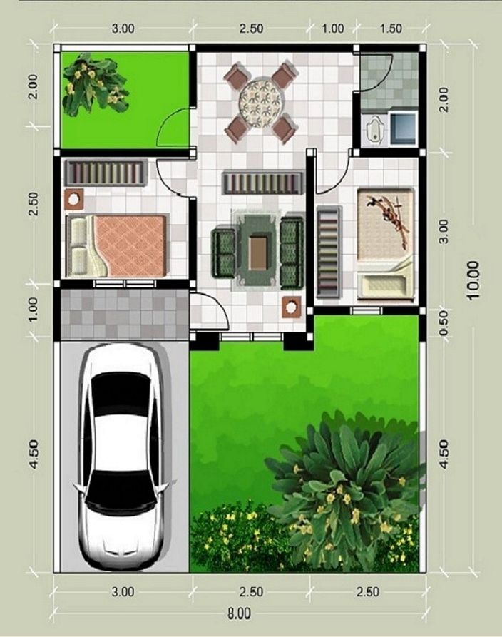 denah rumah minimalis type 21 yg terbaru