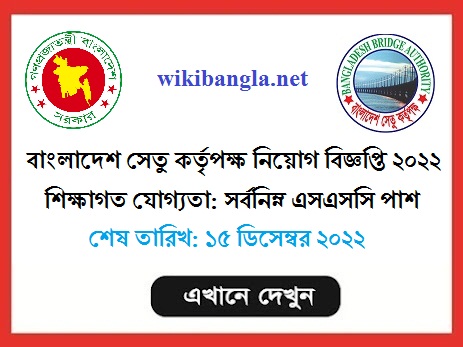 Bangladesh Bridge Authority Job Circular 2022 বাংলাদেশ সেতু কর্তৃপক্ষ নিয়োগ বিজ্ঞপ্তি ২০২২
