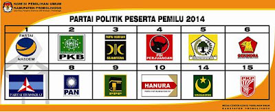 15 Partai Politik Peserta Pemilu 2014