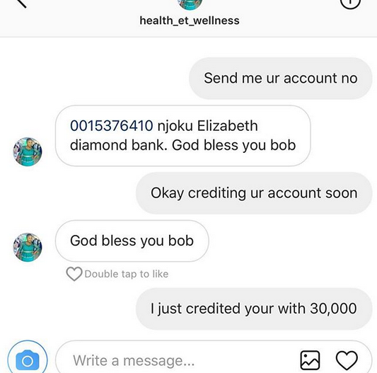 Bobrisky donated a token to a fan’s mother