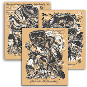 Of Fur and Felt Muppet Screen Print Set by Rhys Cooper - Original Field-Sketched Drawings Mini Print Set