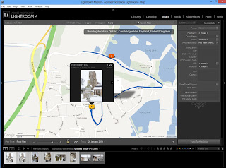 Lightroom 4 Maps with GPS Track and encoded images.