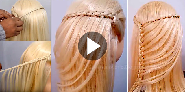 How To Make Simple And Easy Waterfall Braid, See Tutorial
