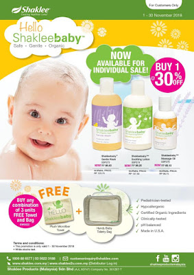 Promosi Shaklee November 2018, baby care, losyen baby, mandian bayi, newborn, 