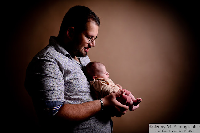 photo contre jour studio bébé papa