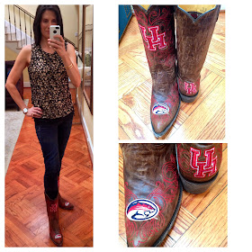 gameday boots, university of houston boots, college boots, who makes college boots