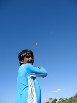 Graham flying a kite