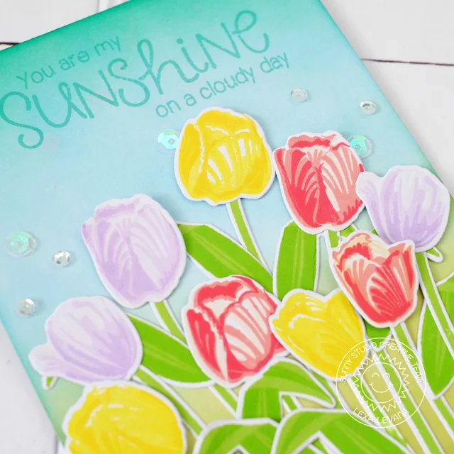 Sunny Studio Stamps: Tulip Sunshine Themed Card by Lexa Levana