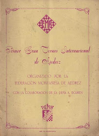 Portada del folleto del I Gran Torneo Internacional de Ajedrez Santander 1958