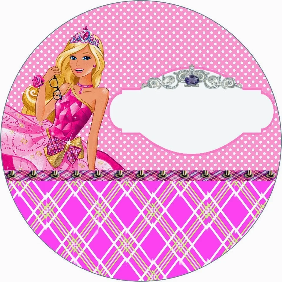 Toppers or Free Printable Candy Bar Labels for a Barbie Princess Charm School. 