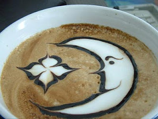 moon and star for fresh milk in coffee
