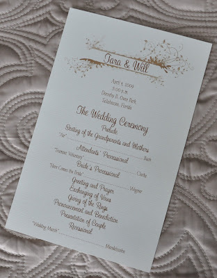 Layout Blair Wedding Program Ink Color Brown Paper Natural Linen