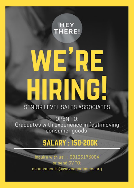 Senior Level Sales Associates Wanted