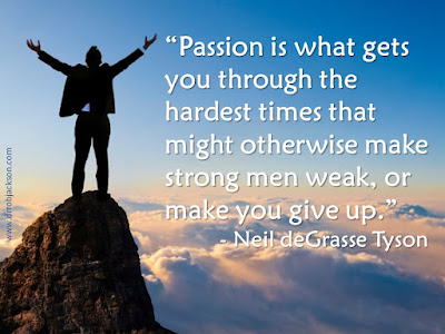 Graphic with quote about passion.