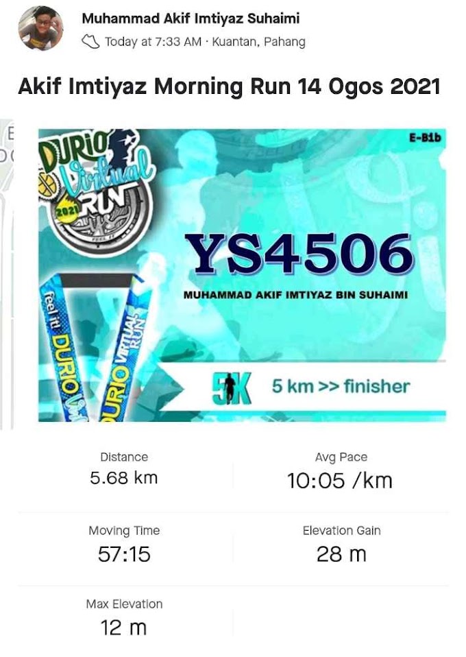 Settle Untuk Durio Virtual Run 2021