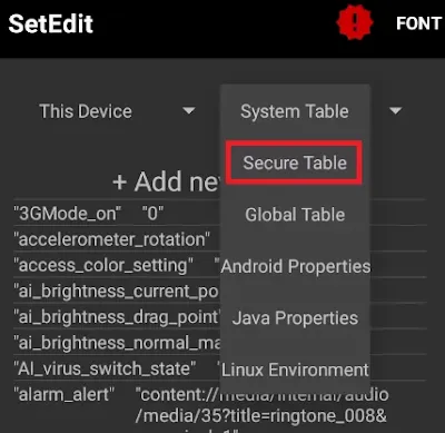 Ubah System Table Jadi Secure Table