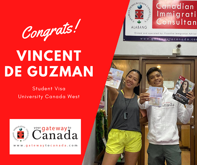 Mr. Vincent De Guzman is going to University Canada West. Congrats!
