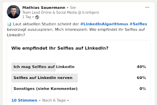 Beispiel für das LinkedIn-Content-Format "Umfrage"