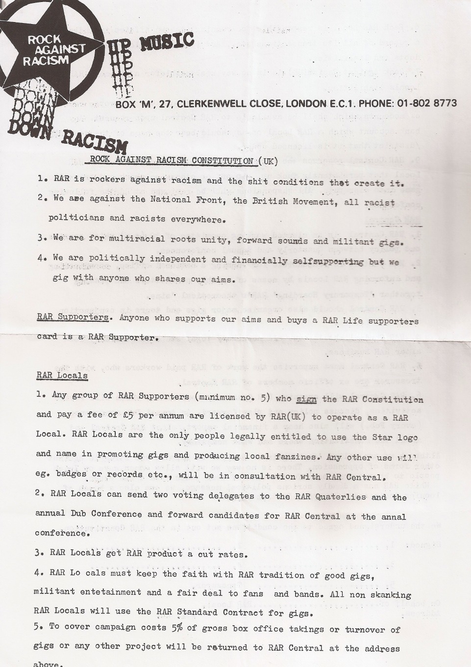 History Is Made At Night Rock Against Racism Documents 1979