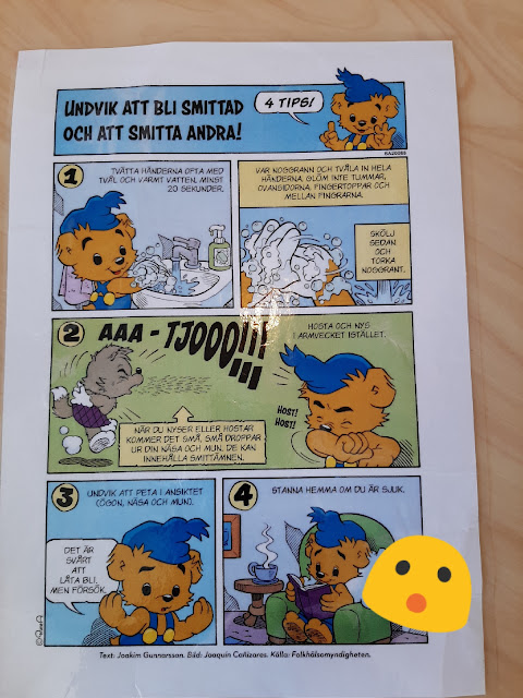 Bamse comic about Washing hands