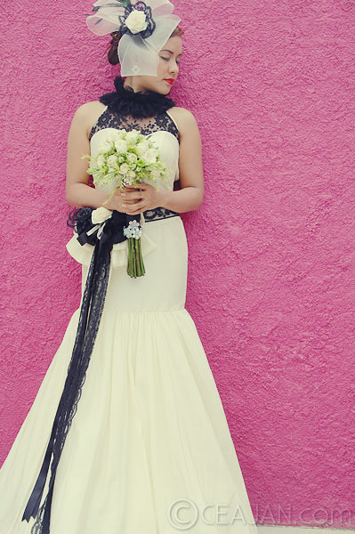 white wedding dress with black lace. Black and White Wedding Dress