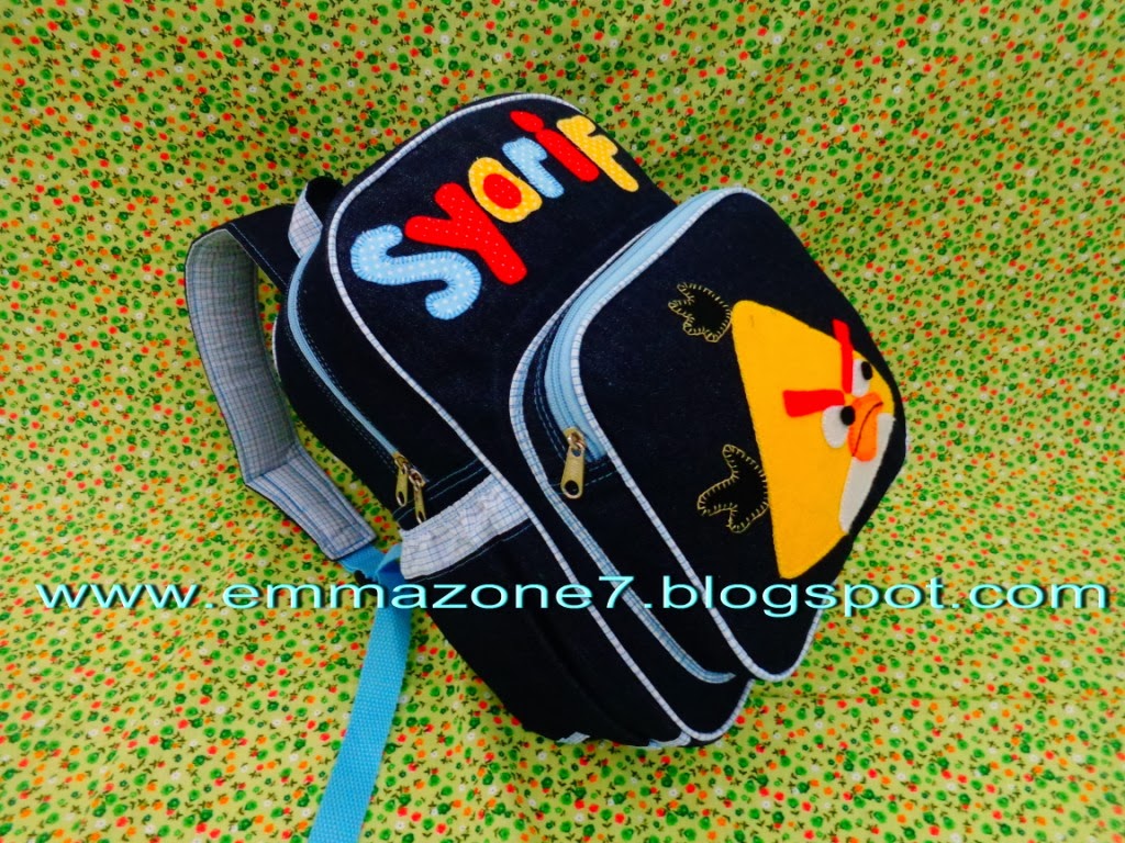 emmazone craft Tas  Karakter  Angry Bird Kuning untuk Syarif