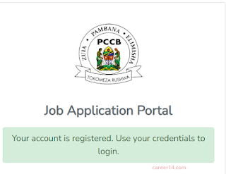 pccb recruitment portal Registration 2023